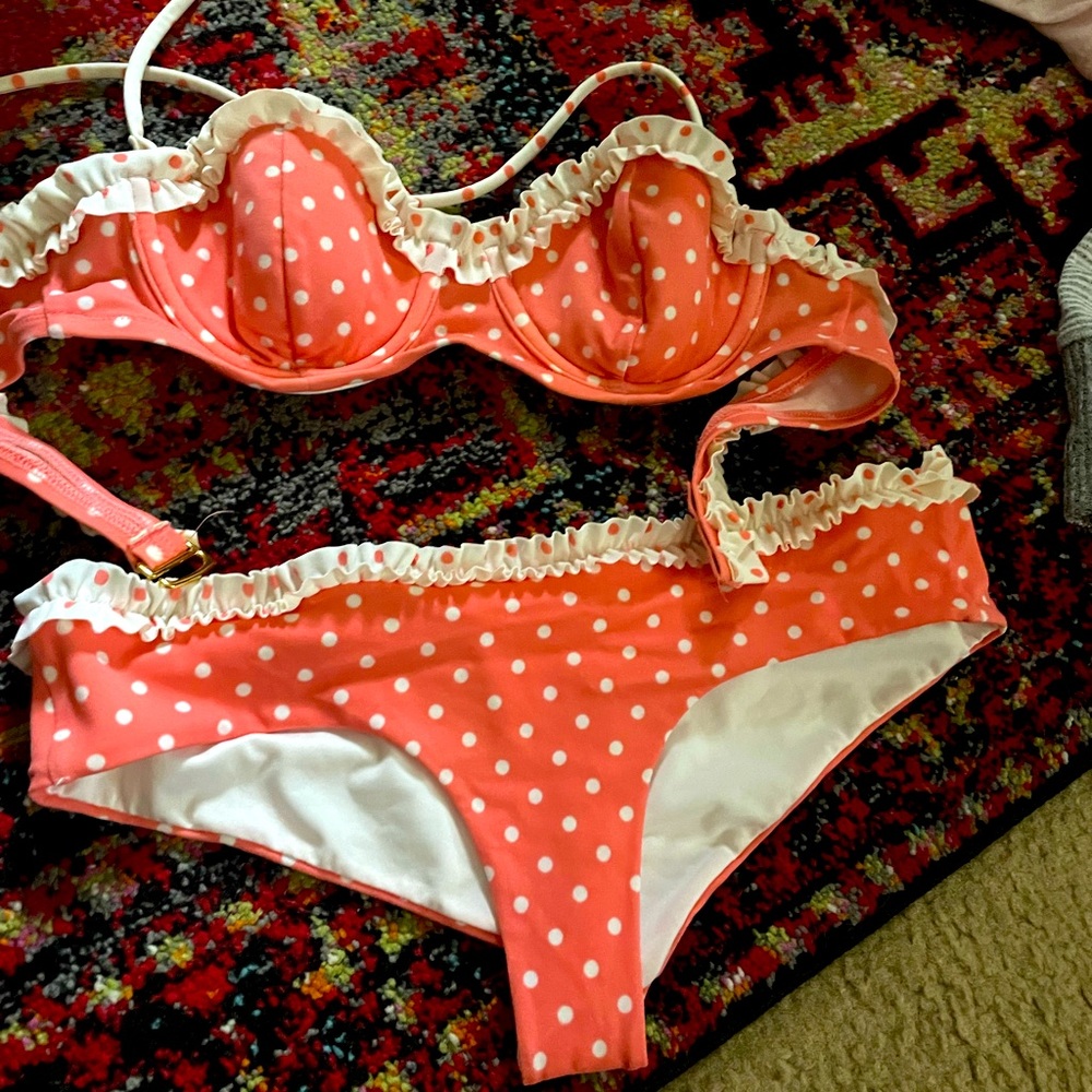 Victoria Secret orange polka dot bikini